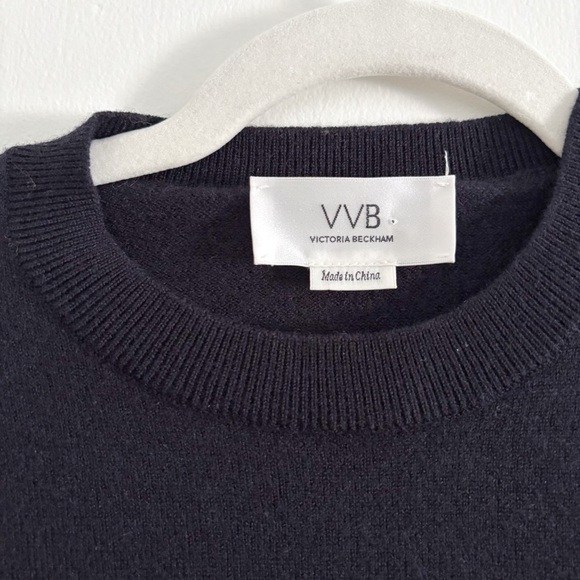 Victoria Victoria Beckham Navy Wool Logo Sweater Size S - Picture 6 of 9